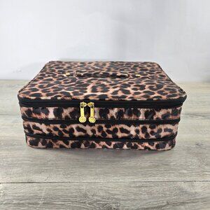 Joy Mangano Leopard Print Jewelry Organizer Zip Carry Case Travel & Storage